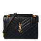 Grain De Poudre Textured Mixed Matelasse Triquilt Medium Monogram Satchel Black