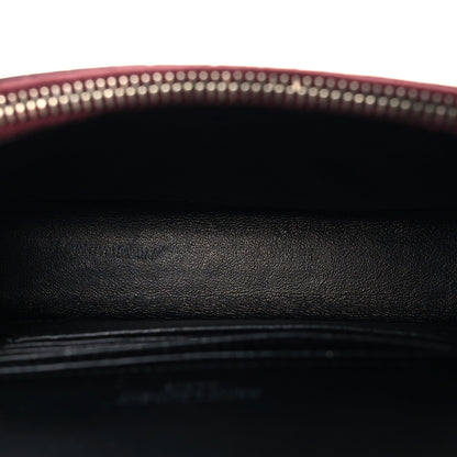 Calfskin Crocodile Embossed Monogram Kate Belt Bag Burgundy