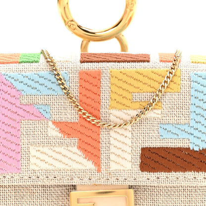 Kuban Canvas FF Embroidered Nano Baguette Charm Grezzo Multicolor