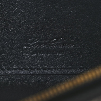 Virgin Wool Blend Herringbone Calfskin Extra Pocket Mini Pouch Green Sand Blue Green Sun Gold