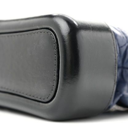 Aged Calfskin Quilted Small Gabrielle Hobo Navy Black