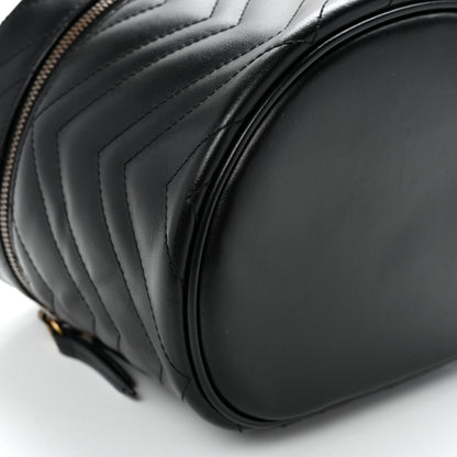 Calfskin Matelasse Small GG Marmont Vanity Cosmetic Case Black
