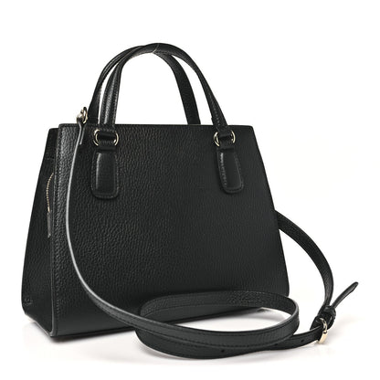 Dollar Calfskin Medium Soho Top Handle Satchel Black