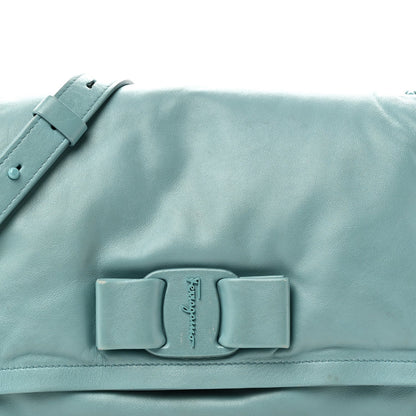 Calfskin Small Viva Bow Shoulder Bag Tyrone Turquoise