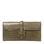 Shiny Niloticus Crocodile Jige Elan 29 Clutch Gris Tourterelle