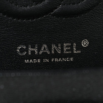 Iridescent Caviar Quilted Small Double Flap Black