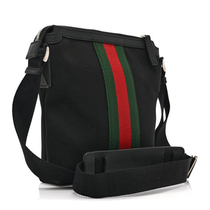 Canvas Web Messenger Bag Black