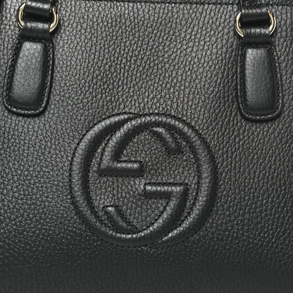 Dollar Calfskin Medium Soho Top Handle Satchel Black