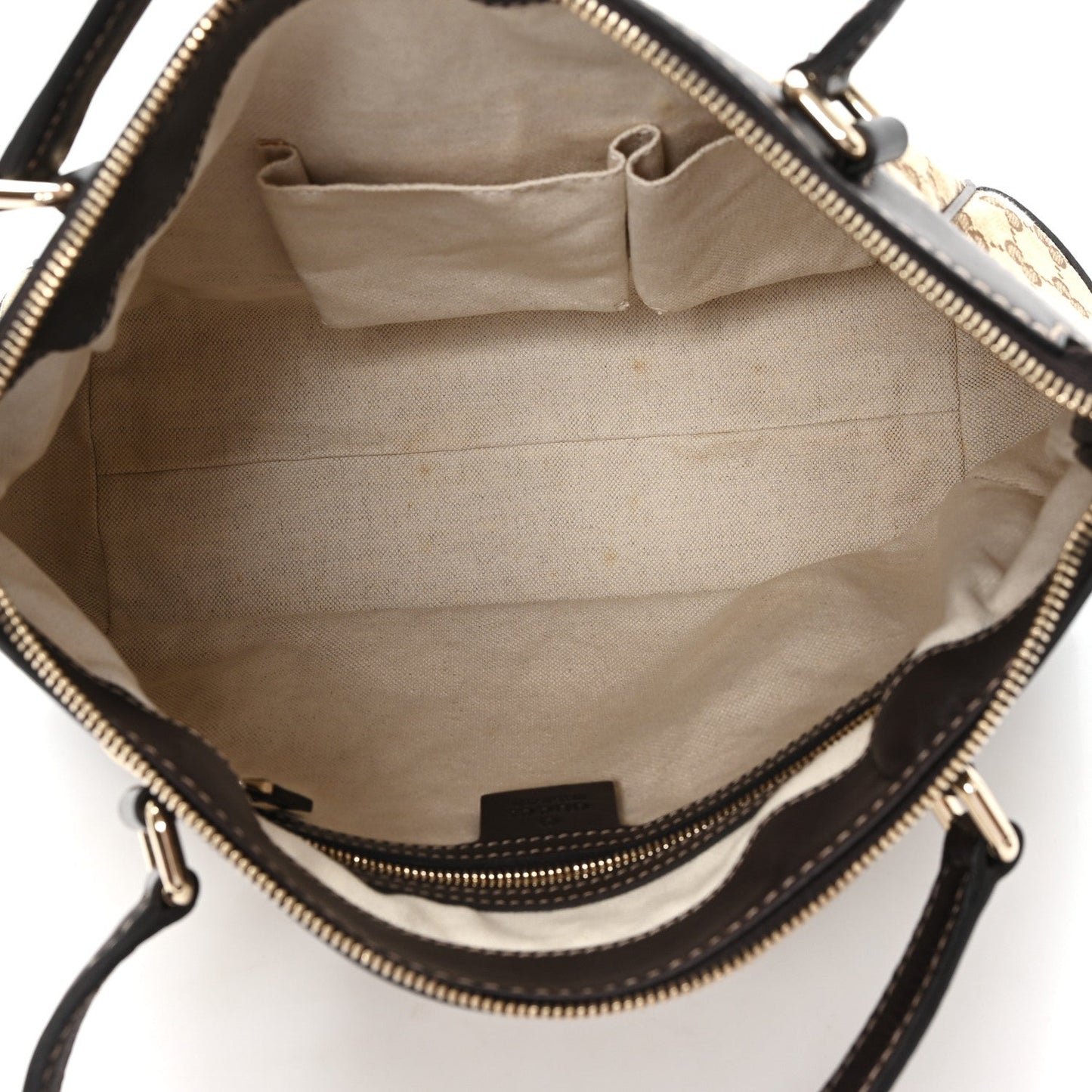 Monogram Web Mayfair Top Handle Satchel Dark Brown
