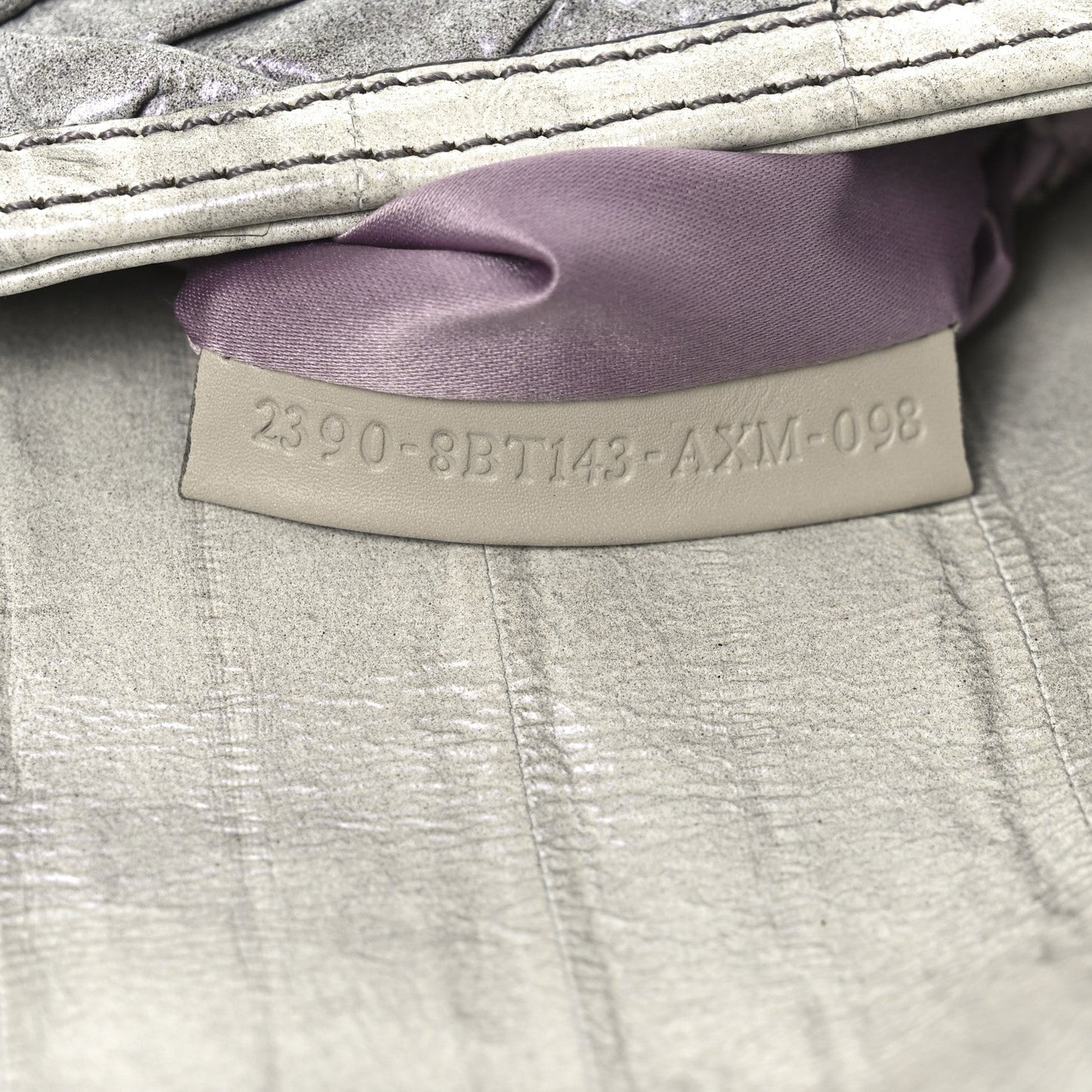 Iridescent Eelskin Maxi Chain Baguette Bag Grey Multicolor
