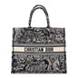 Canvas Embroidered Large Dioriviera Toile De Jouy Reverse Book Tote Blue