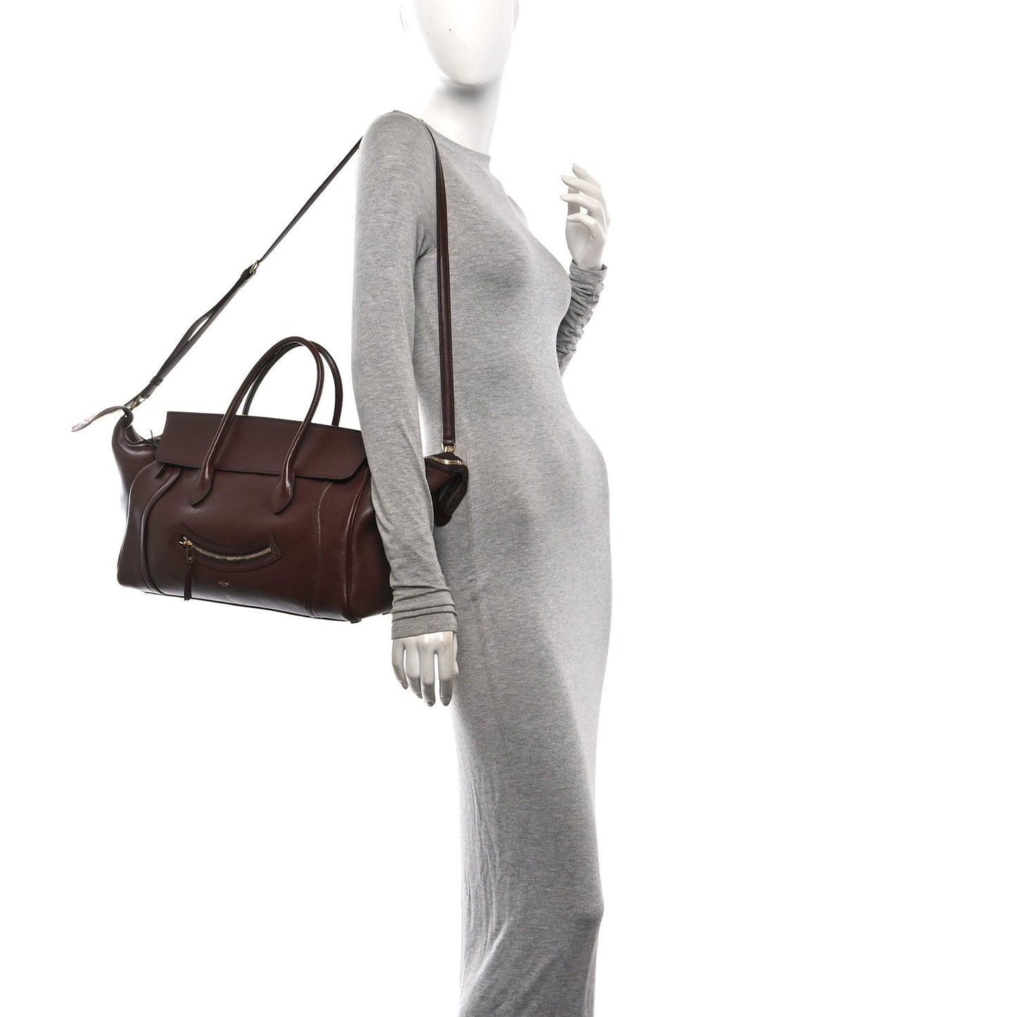 Supple Shiny Lambskin Medium Smiling New Luggage Brick