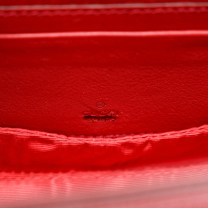 Moire Fabric Calfskin Rhinestone Monogram Monochrome Lizard Embossed Mini Bamboo 1947 Top Handle Chain Bag Red