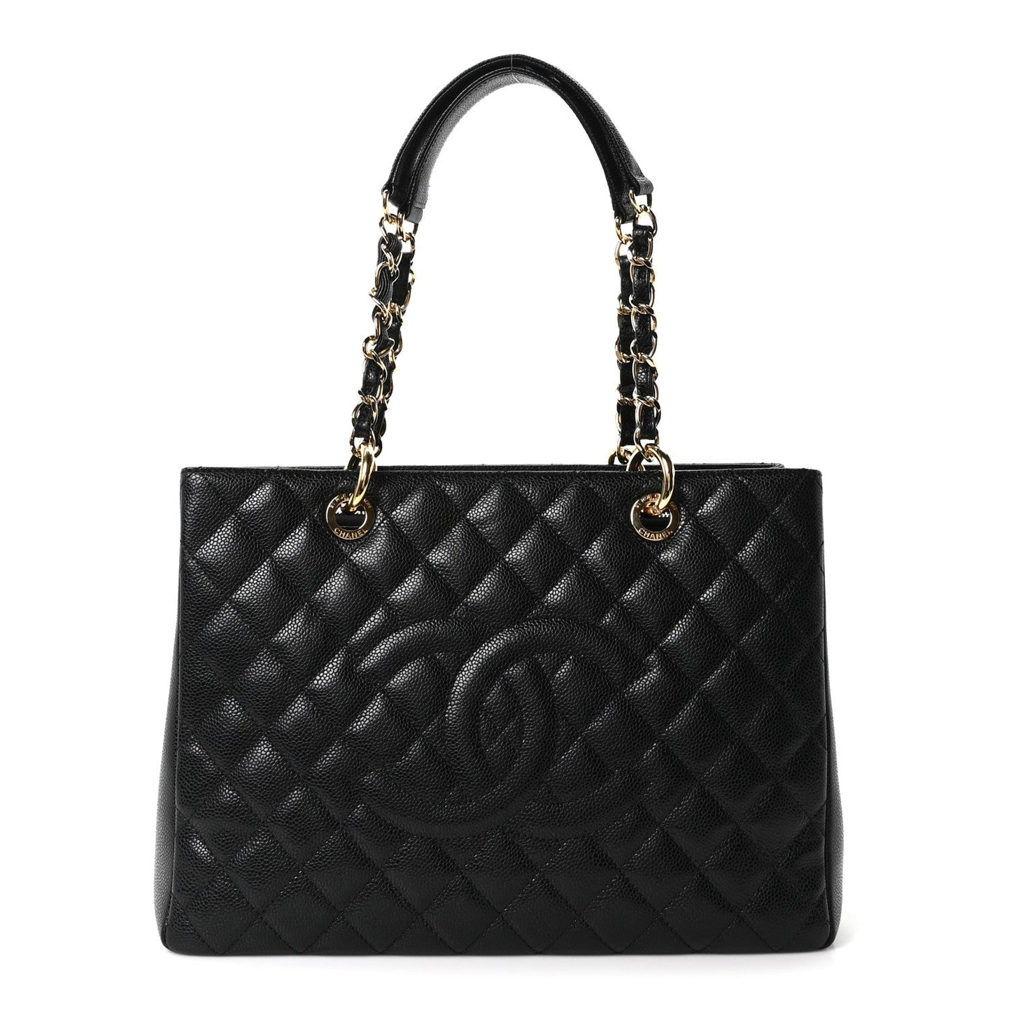 Caviar Quilted Grand Shopping Tote GST Black