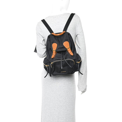 Nylon Medium Rucksack Backpack Black