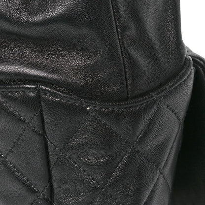Lambskin Quilted Large In Seoul Backpack Black