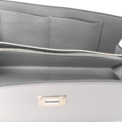Metallic Chevre Chamkilight Kelly Wallet To Go Argent