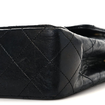 Lambskin Quilted Small Double Flap Black