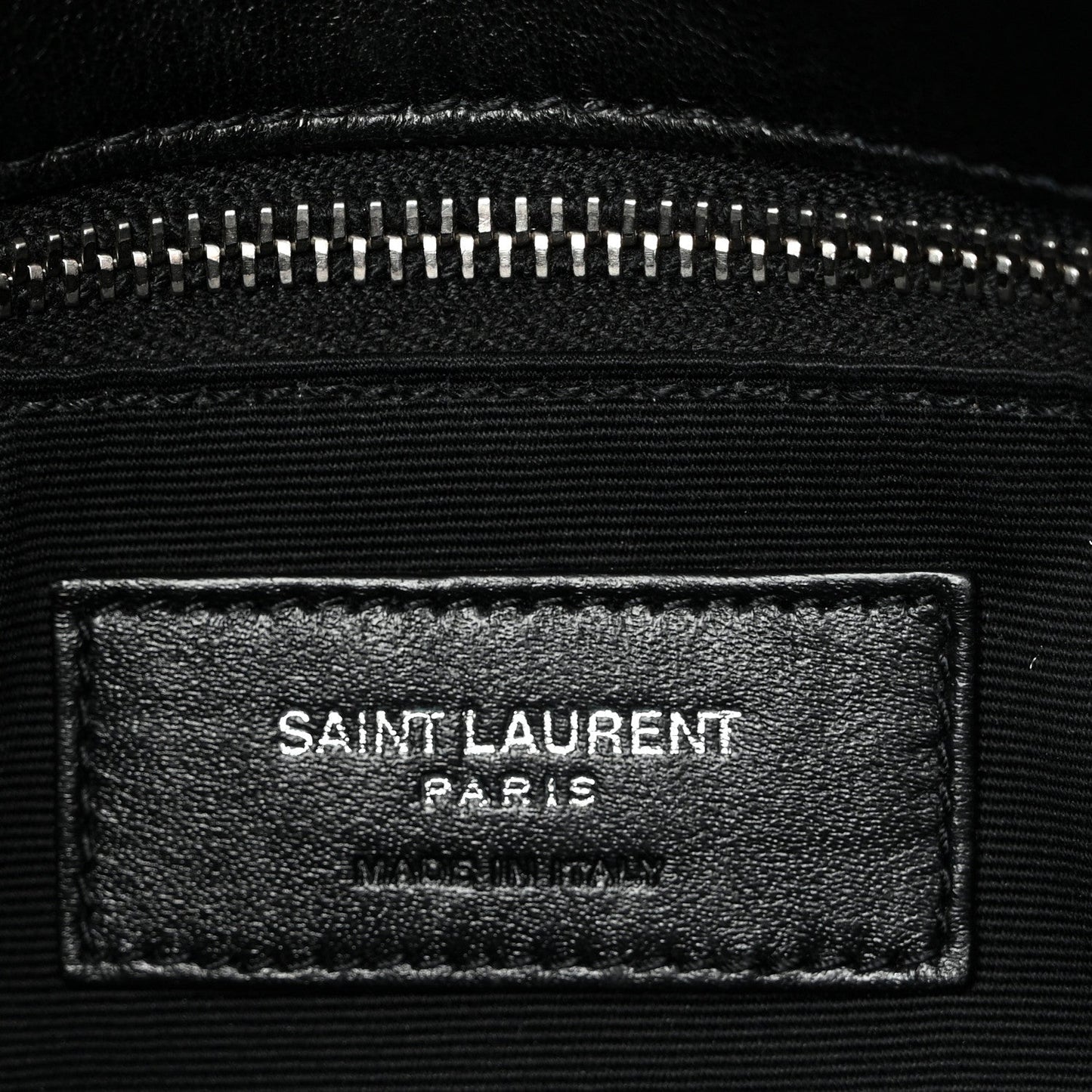 Lambskin Quilted Small Loulou Puffer Monogram Chain Satchel Black