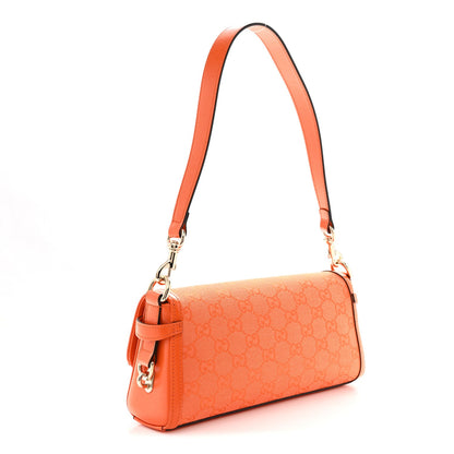 GG Monogram Textured Dollar Calfskin Small Luce Shoulder Bag Orange