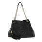 Pebbled Calfskin Medium Soho Chain Shoulder Bag Black