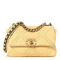 Calfskin Crochet Medium Chanel 19 Flap Yellow
