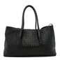 Calfskin Intrecciato Pinacoteca Reversible Tote Black Fondant