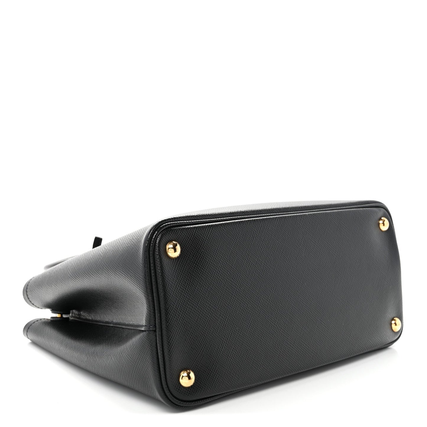 Saffiano Cuir Small Double Bag Black Fuoco