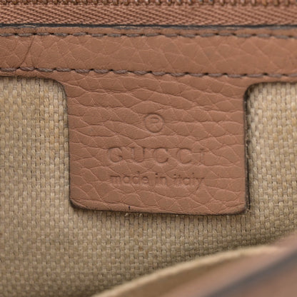 Pebbled Calfskin Medium Soho Flap Crossbody Camelia
