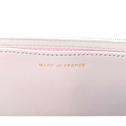 Caviar Quilted Textured CC Wallet on Chain WOC Grey