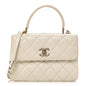 Lambskin Quilted Small Trendy CC Dual Handle Flap Bag White