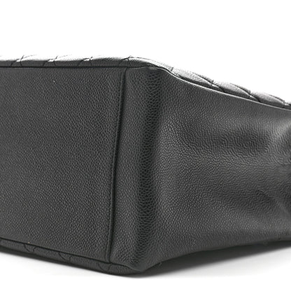 Caviar Quilted Grand Shopping Tote GST Black