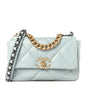 Lambskin Quilted Medium Chanel 19 Flap Light Blue