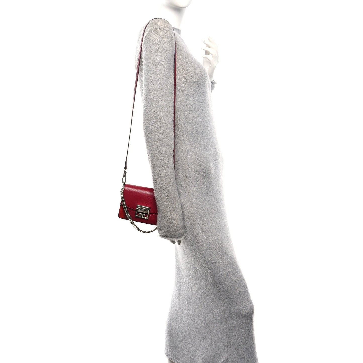 Goatskin Mini GV3 Shoulder Bag Cherry Red