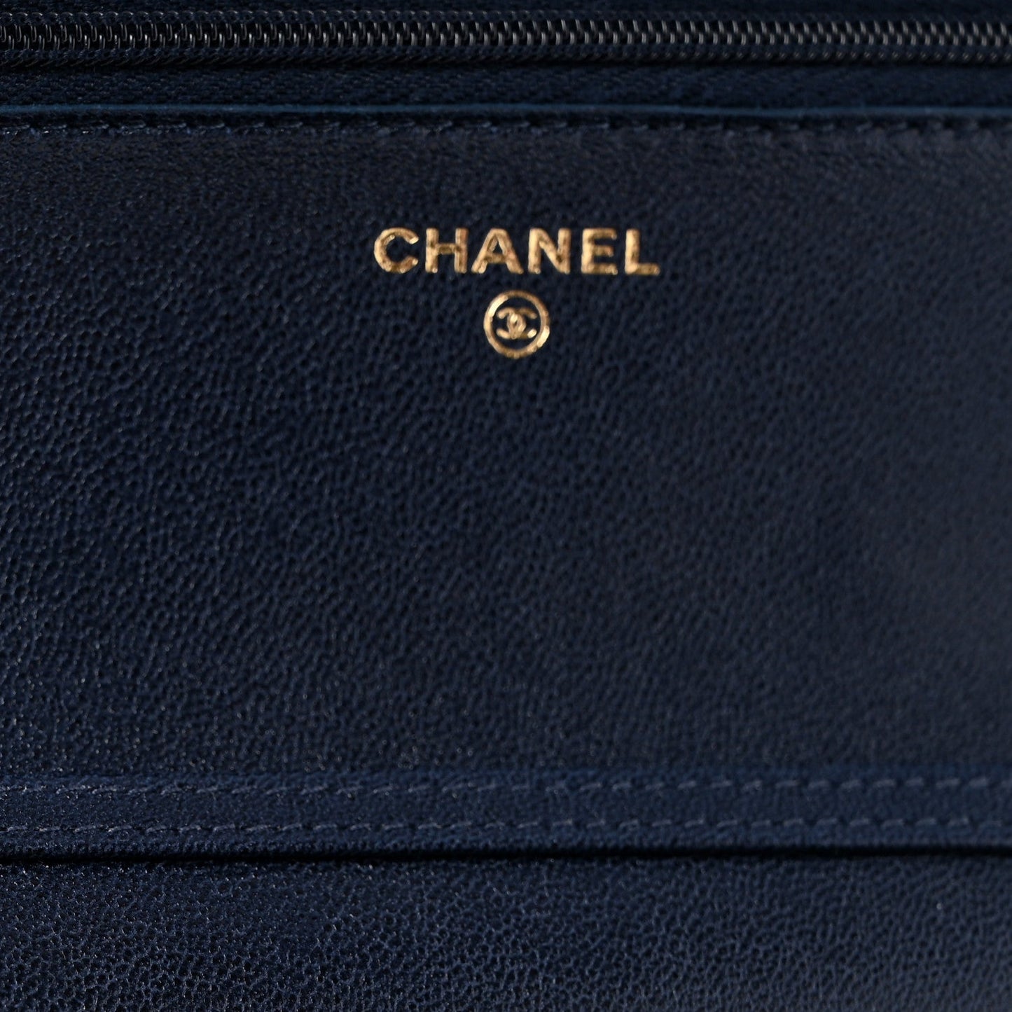 Lambskin Quilted Hold The Line Wallet On Chain WOC Dark Blue