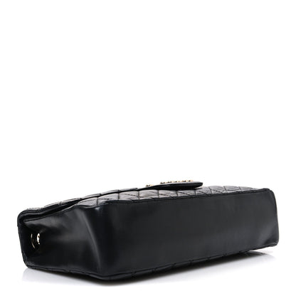Lambskin Medium Westminster Pearl Flap Black