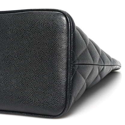 Caviar Quilted Medallion Tote Black
