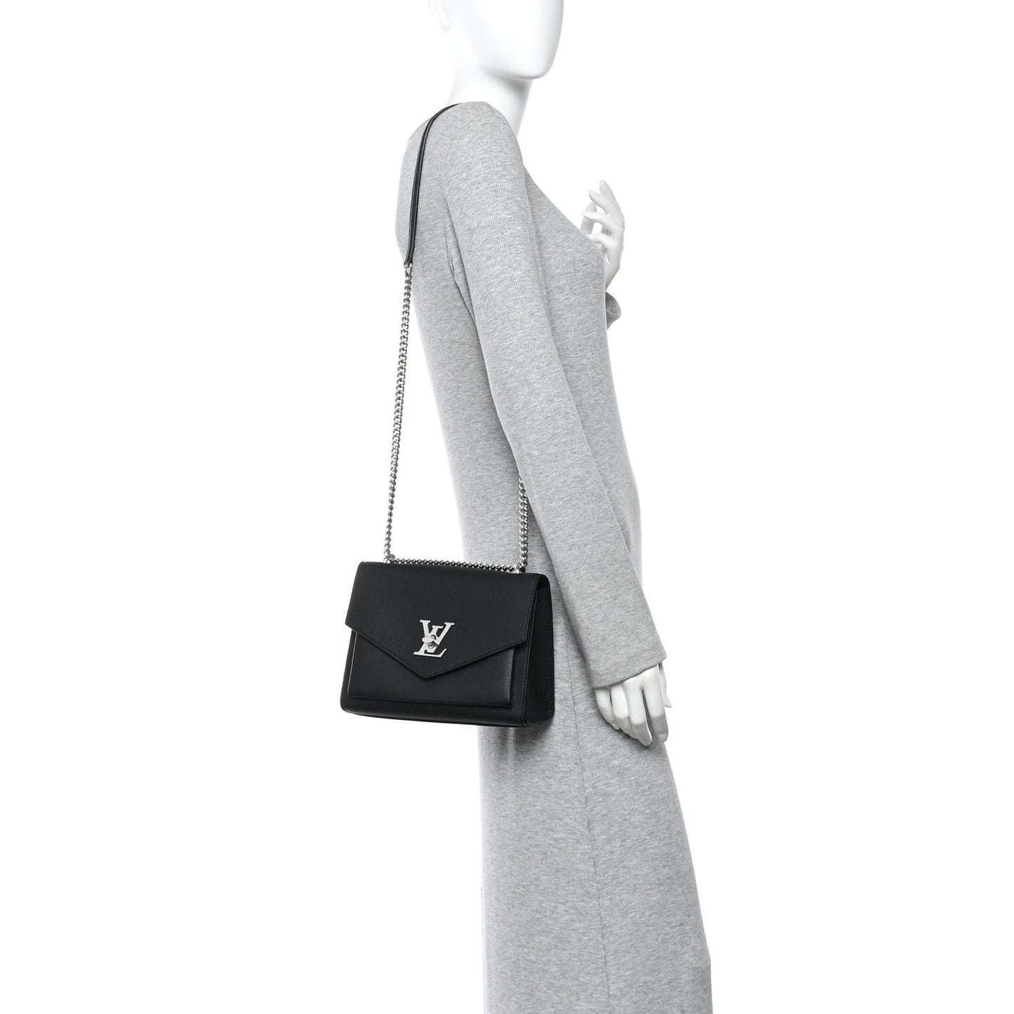 Soft Calfskin My Lockme Chain Bag BB Black