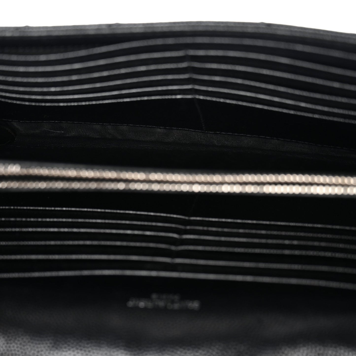 Grain De Poudre Matelasse Chevron Monogram Chain Wallet Black