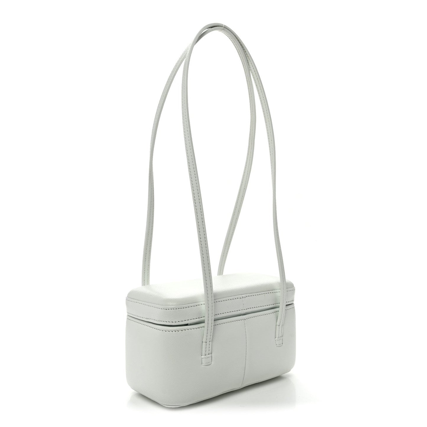 Shiny Caviar Preppy Coco Long Vanity With Strap Light Blue