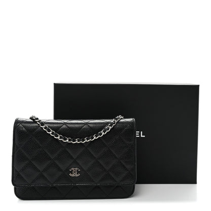 Caviar Quilted Wallet On Chain WOC Black