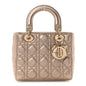 Metallic Lambskin Cannage Small My ABCDior Lady Dior Gold