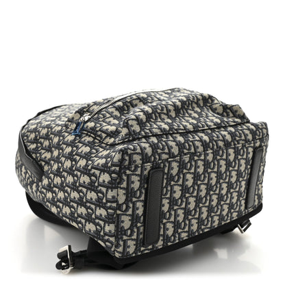 Oblique Calfskin Rider Backpack Beige Black