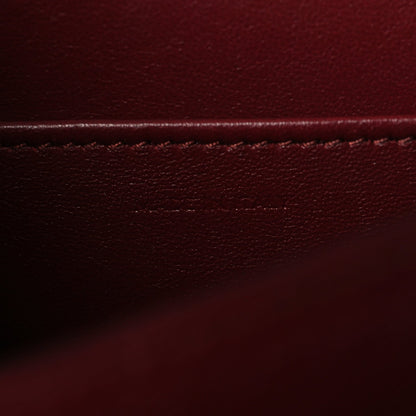 Box Calfskin Teen Classic Box Flap Bag Burgundy