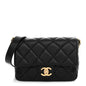 Caviar Quilted Small Twist Your Buttons Flap Black