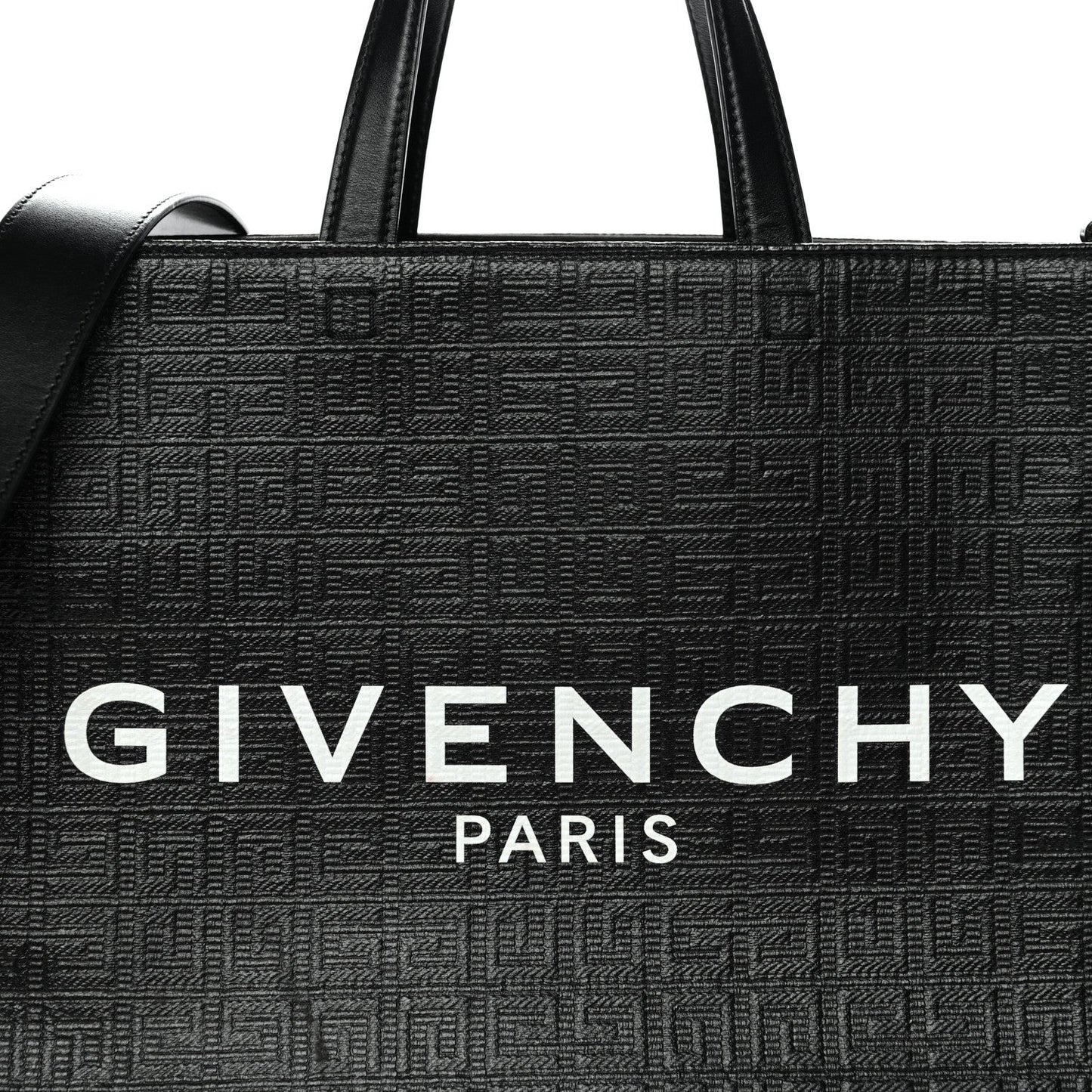 4G Coated Canvas Logo Medium G Tote Black