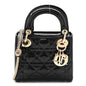 Patent Cannage Mini Lady Dior Black