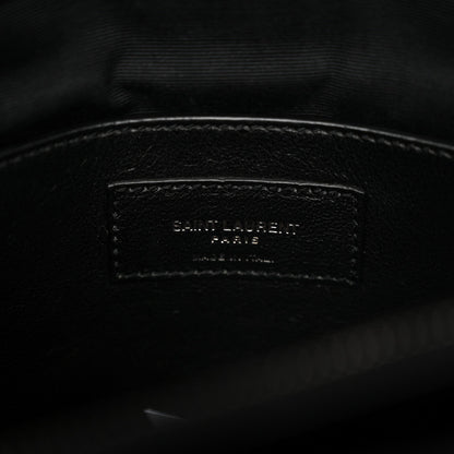 Sheepskin Matelasse Chevron Monogram Large College Satchel Black