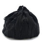 Chiffon Silk Crepe Beaded Pochon Broderie Bag Black