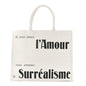 Calfskin Large Surrealism Book Tote Ivory